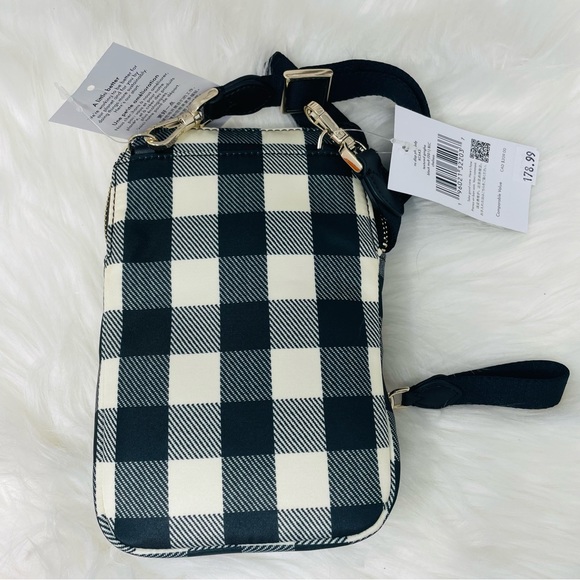 NWT KATE SPADE CHELSEA NS DOUBLE ZIP PHONE CROSSBODY SHOULDER BAG GINGHAM - Picture 2 of 5